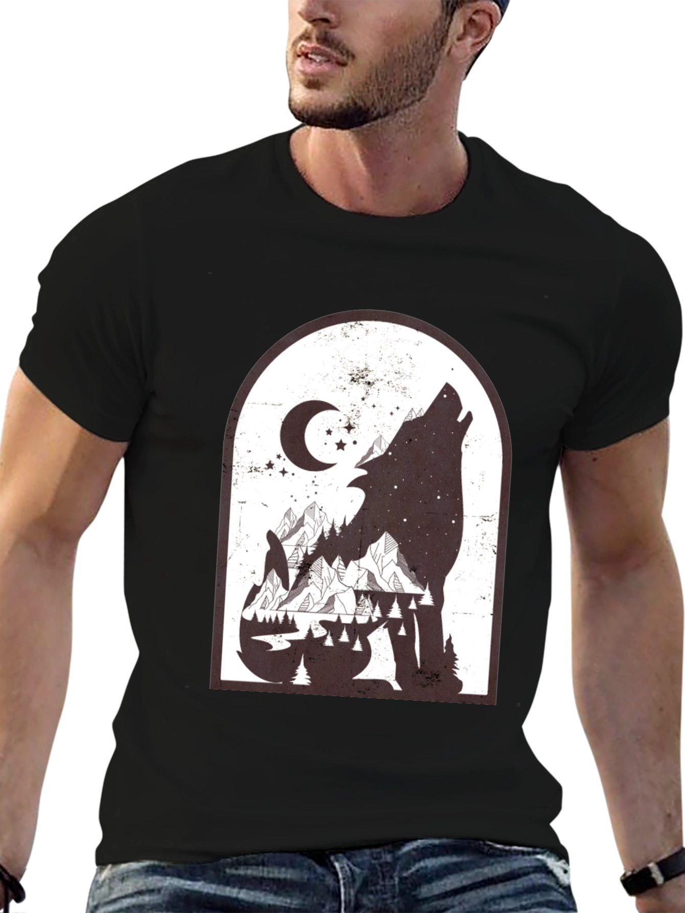Wolf Mountainscape Graphic Tee