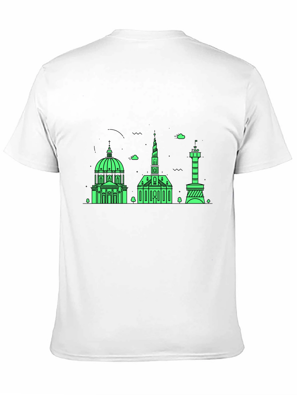 Copenhagen Skyline Graphic Tee - Black