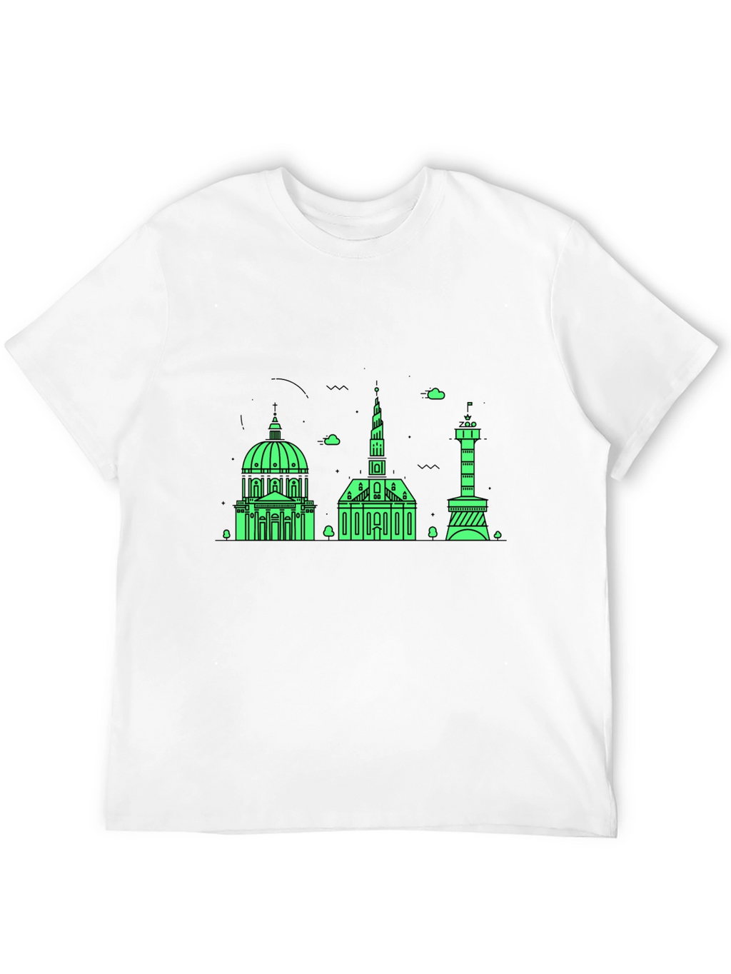 Copenhagen Skyline Graphic Tee - Black