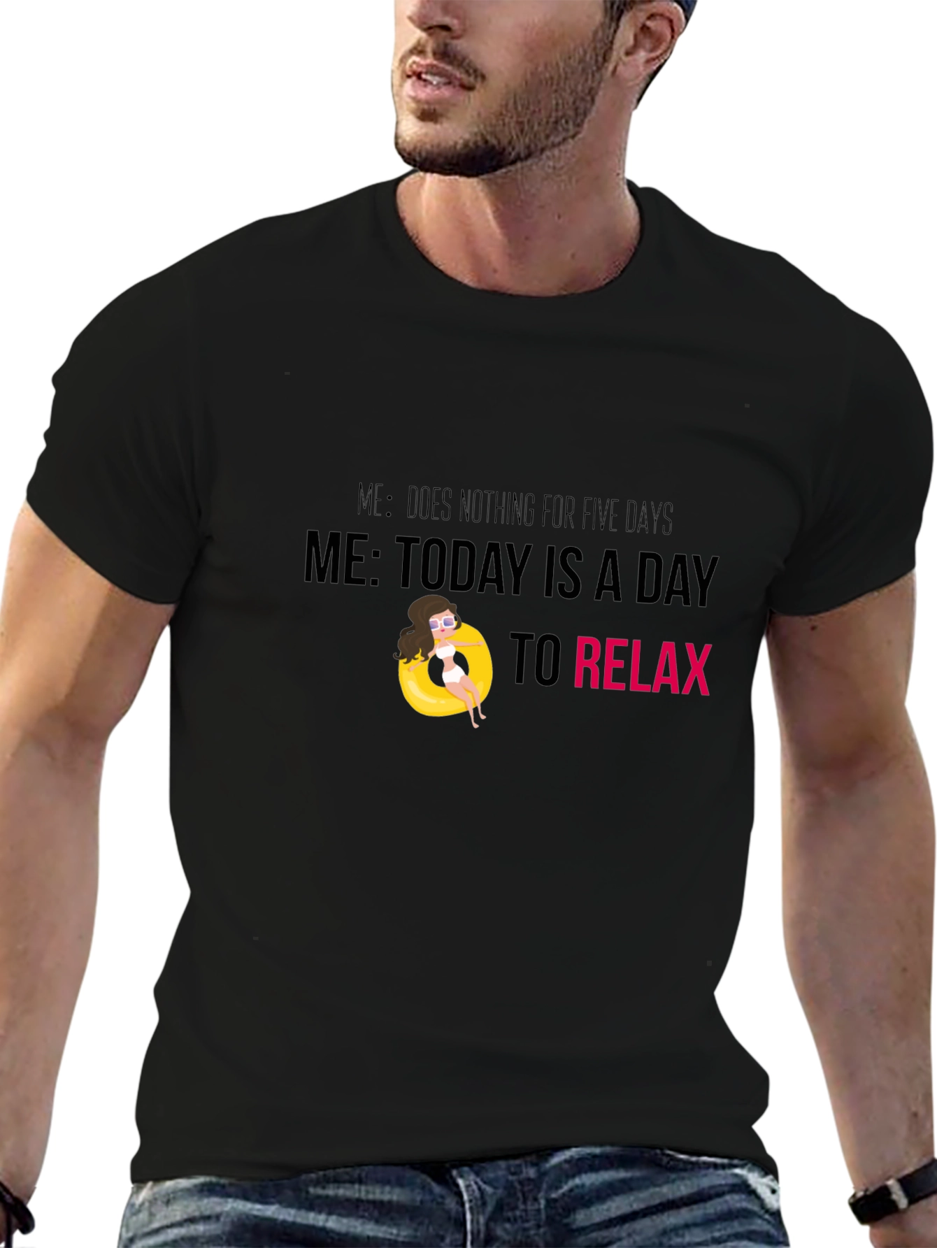 Relaxation Mode Black T-Shirt