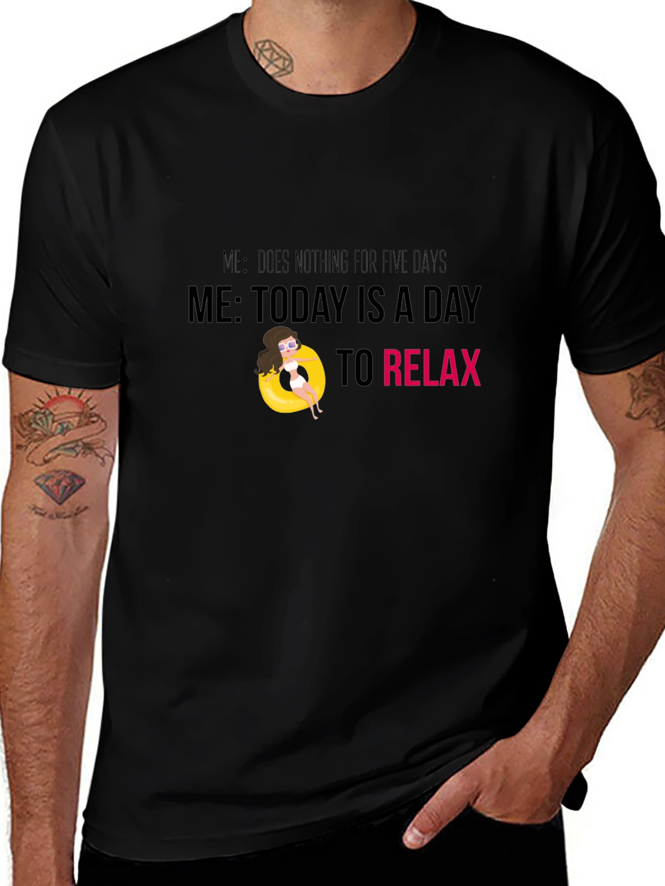 Relaxation Mode Black T-Shirt