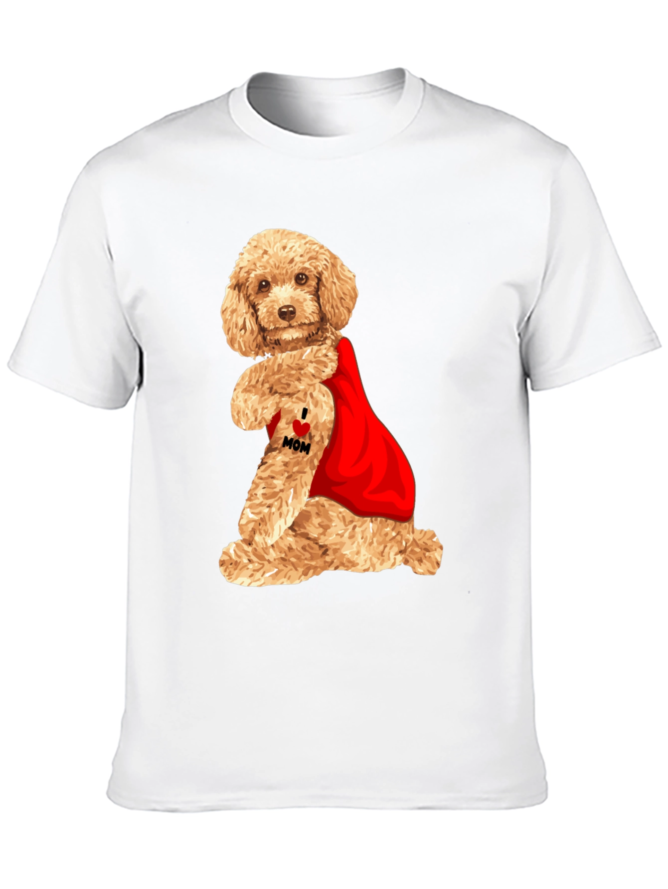 I Love Mom Poodle T-Shirt - Black