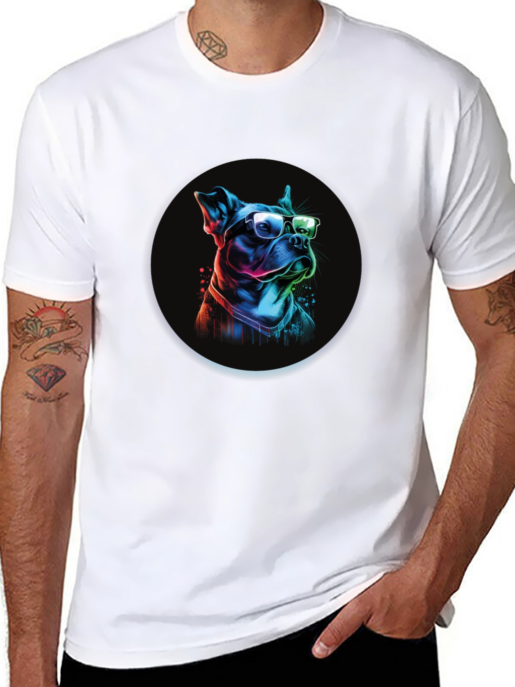 Dog with Glasses Graphic Tee