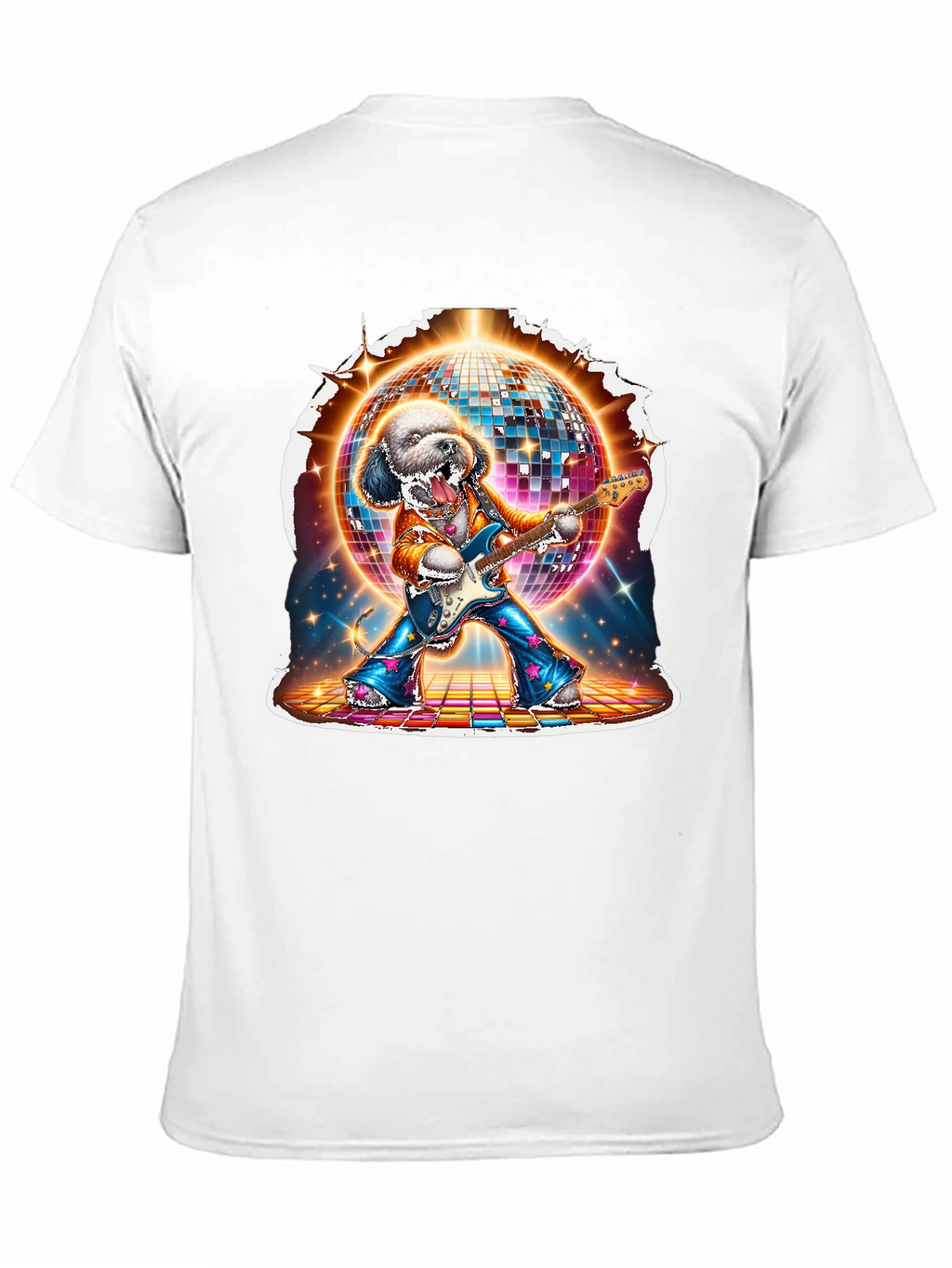 Dog Disco Guitarist Graphic T-Shirt