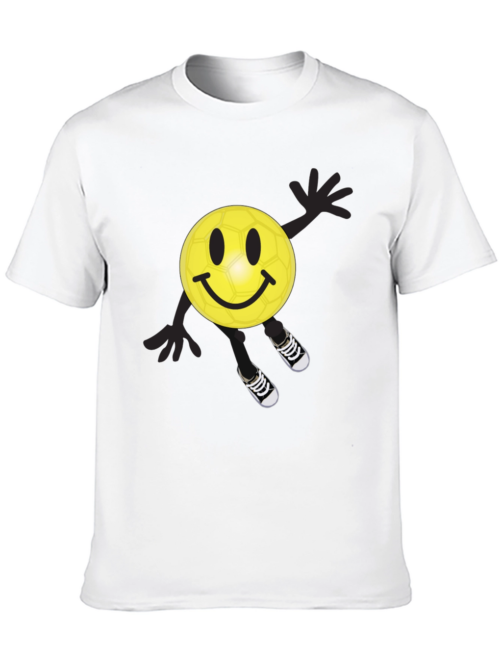 Smiley Soccer Ball Graphic Tee - Black