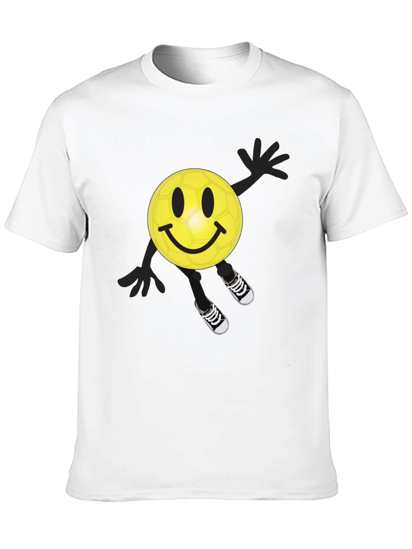 Smiley Soccer Ball Graphic Tee - Black