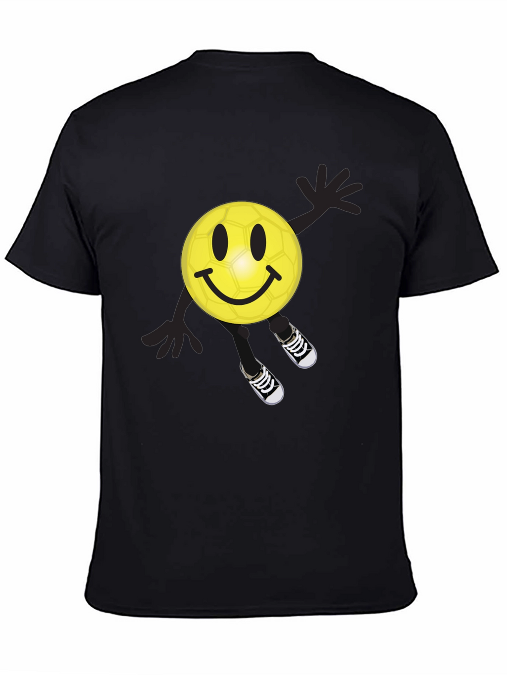 Smiley Soccer Ball Graphic Tee - Black