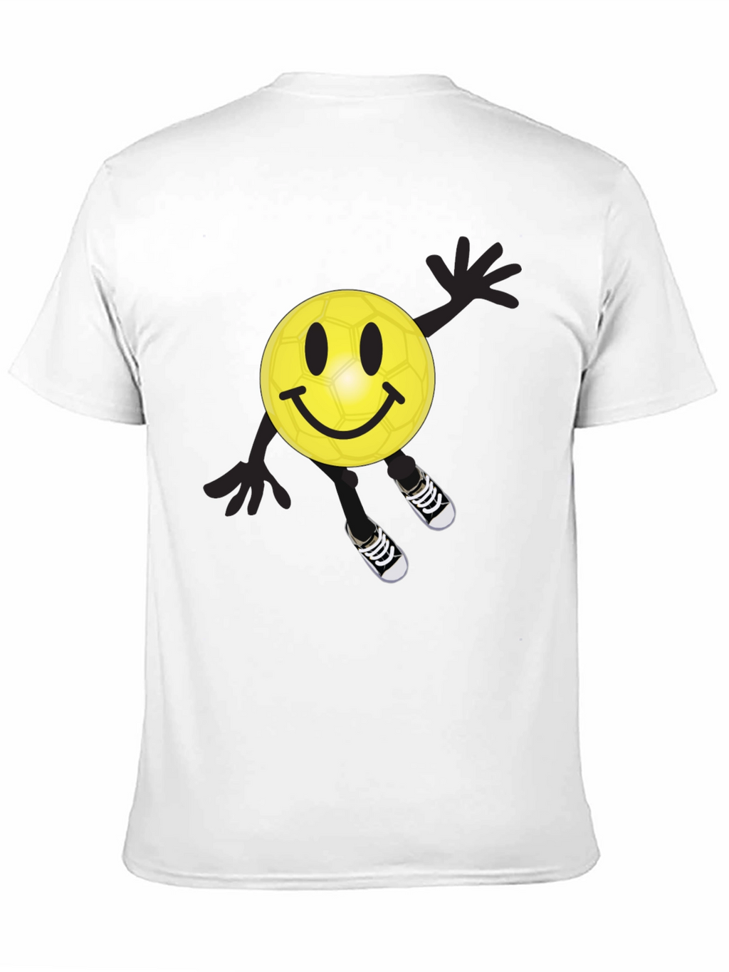 Smiley Soccer Ball Graphic Tee - Black