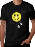 Smiley Soccer Ball Graphic Tee - Black