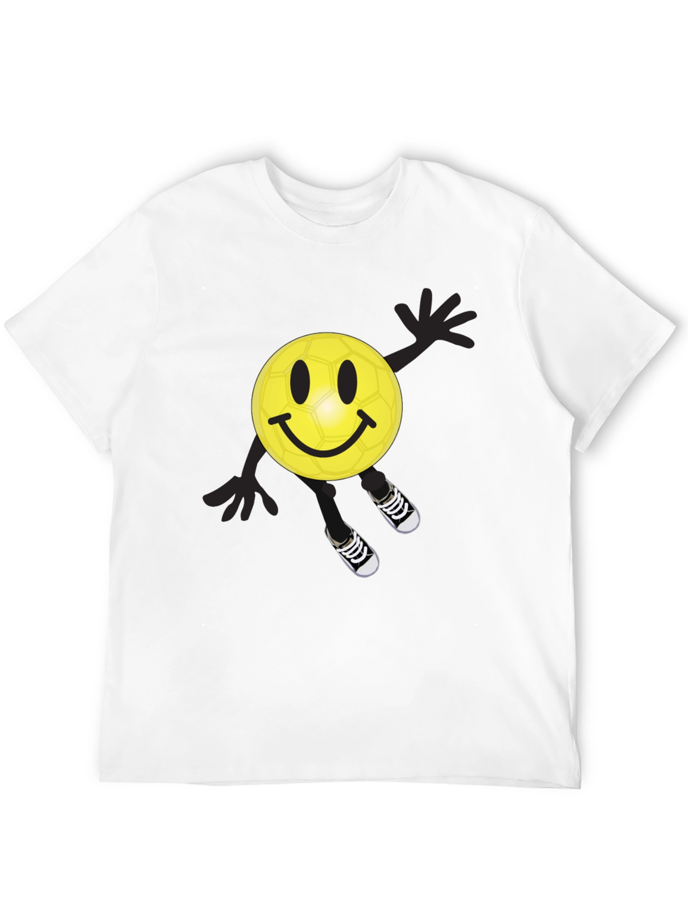 Smiley Soccer Ball Graphic Tee - Black