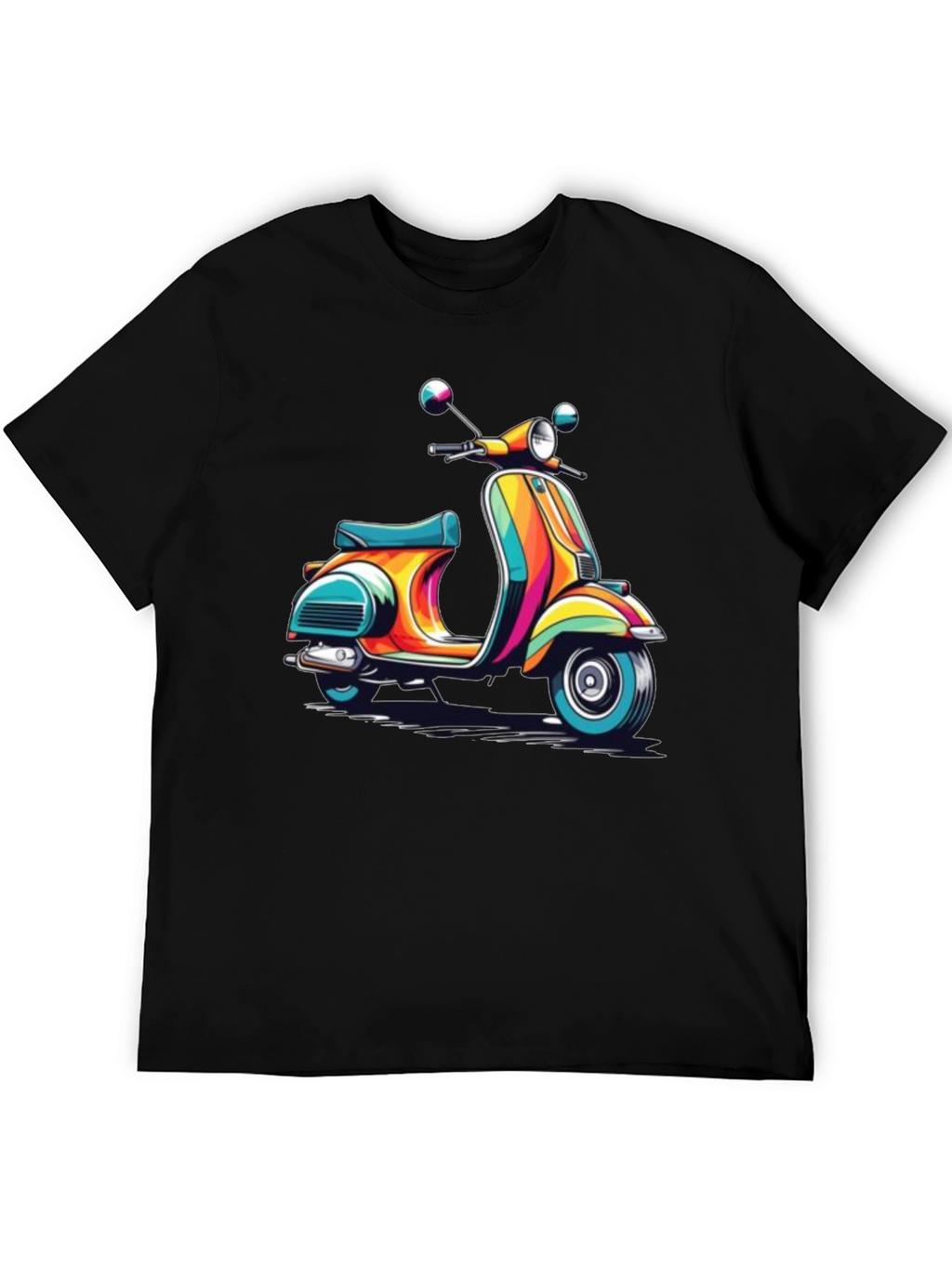 Retro Scooter Graphic Tee - Black