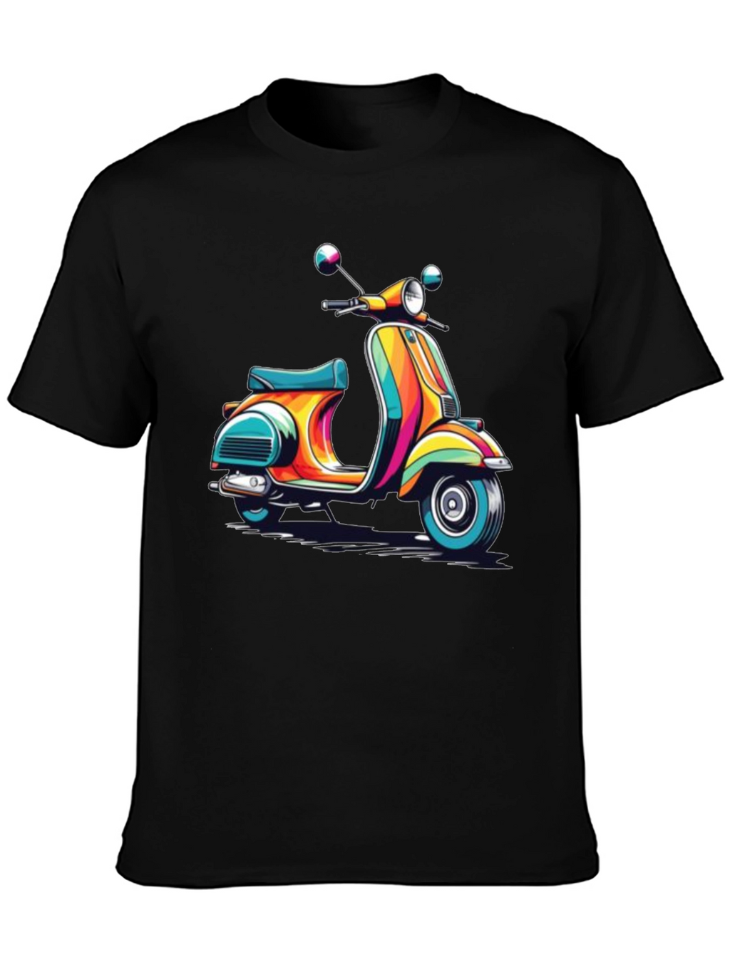 Retro Scooter Graphic Tee - Black