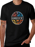 Greece Palm Tree Graphic T-Shirt