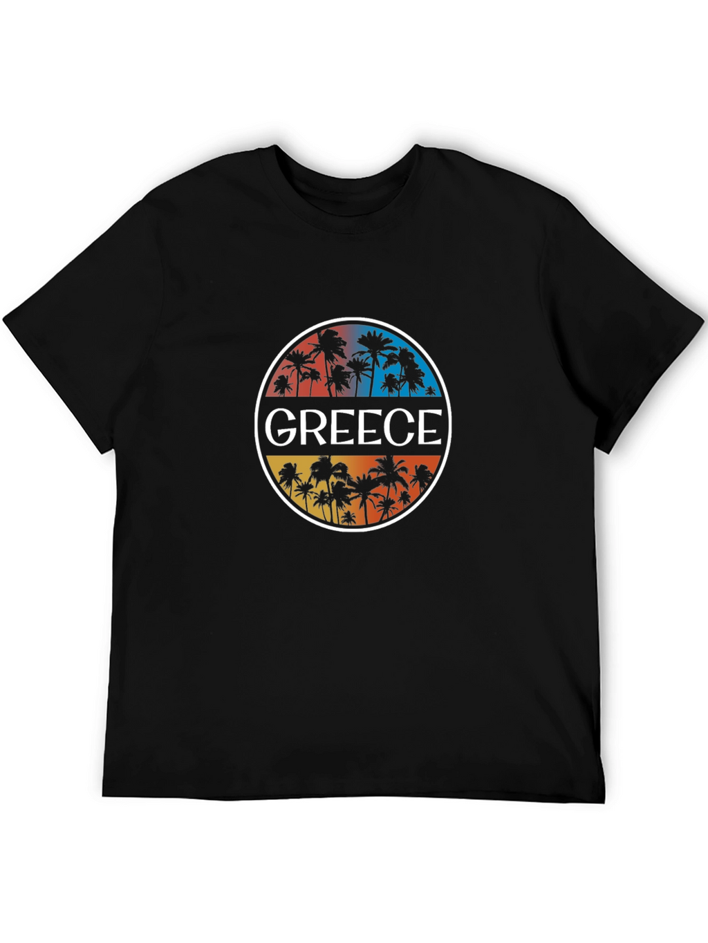 Greece Palm Tree Graphic T-Shirt