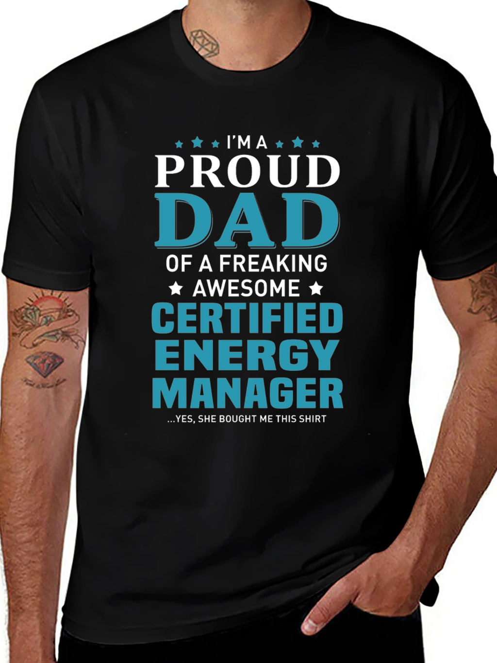 Proud Dad Certified Energy Manager Graphic T-Shirt