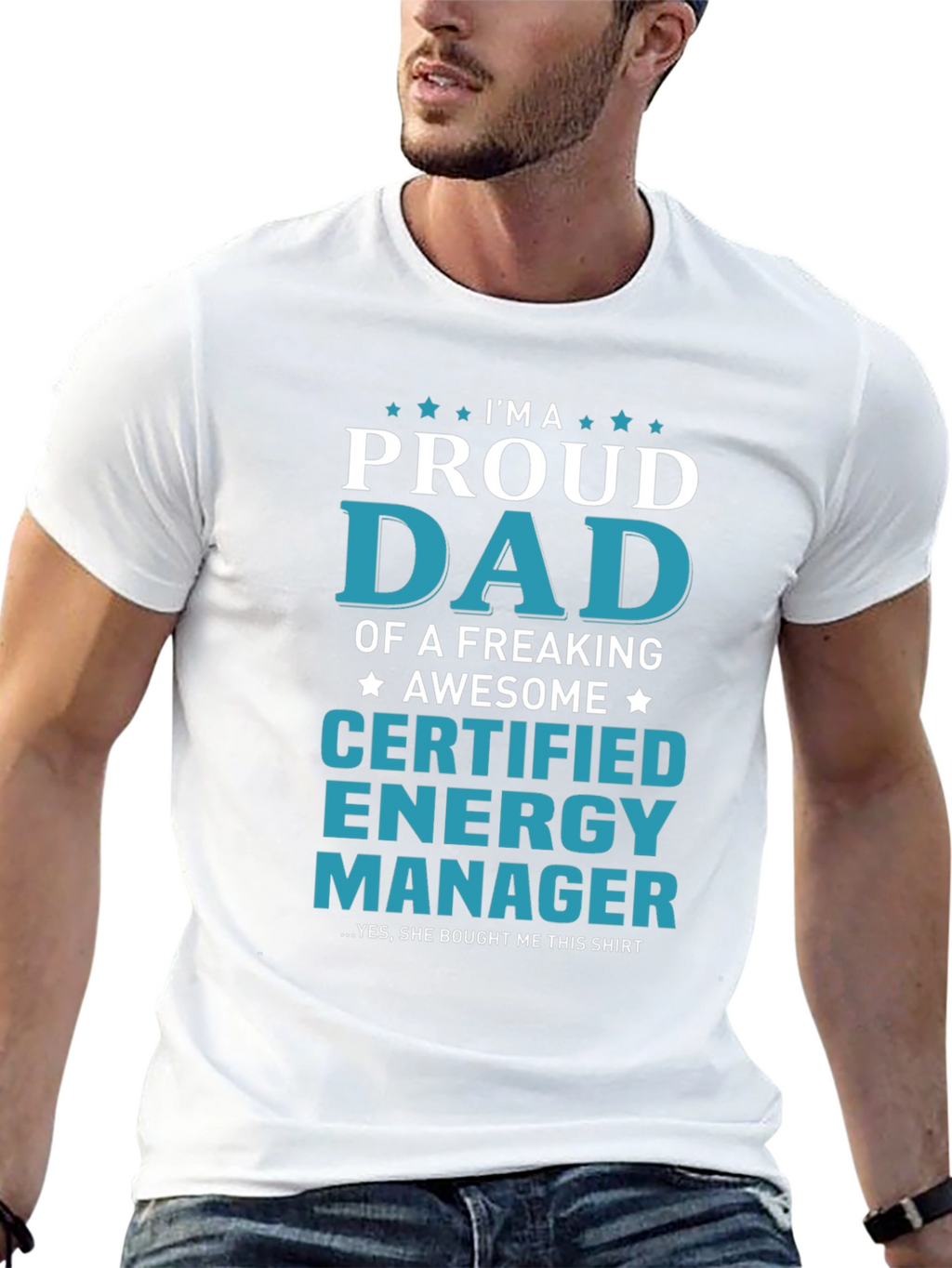Proud Dad Certified Energy Manager Graphic T-Shirt