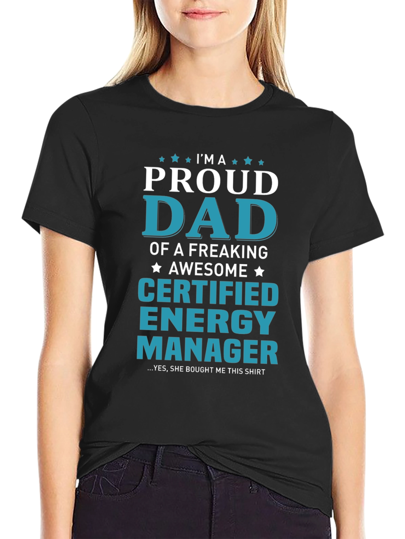 Proud Dad Certified Energy Manager Graphic T-Shirt