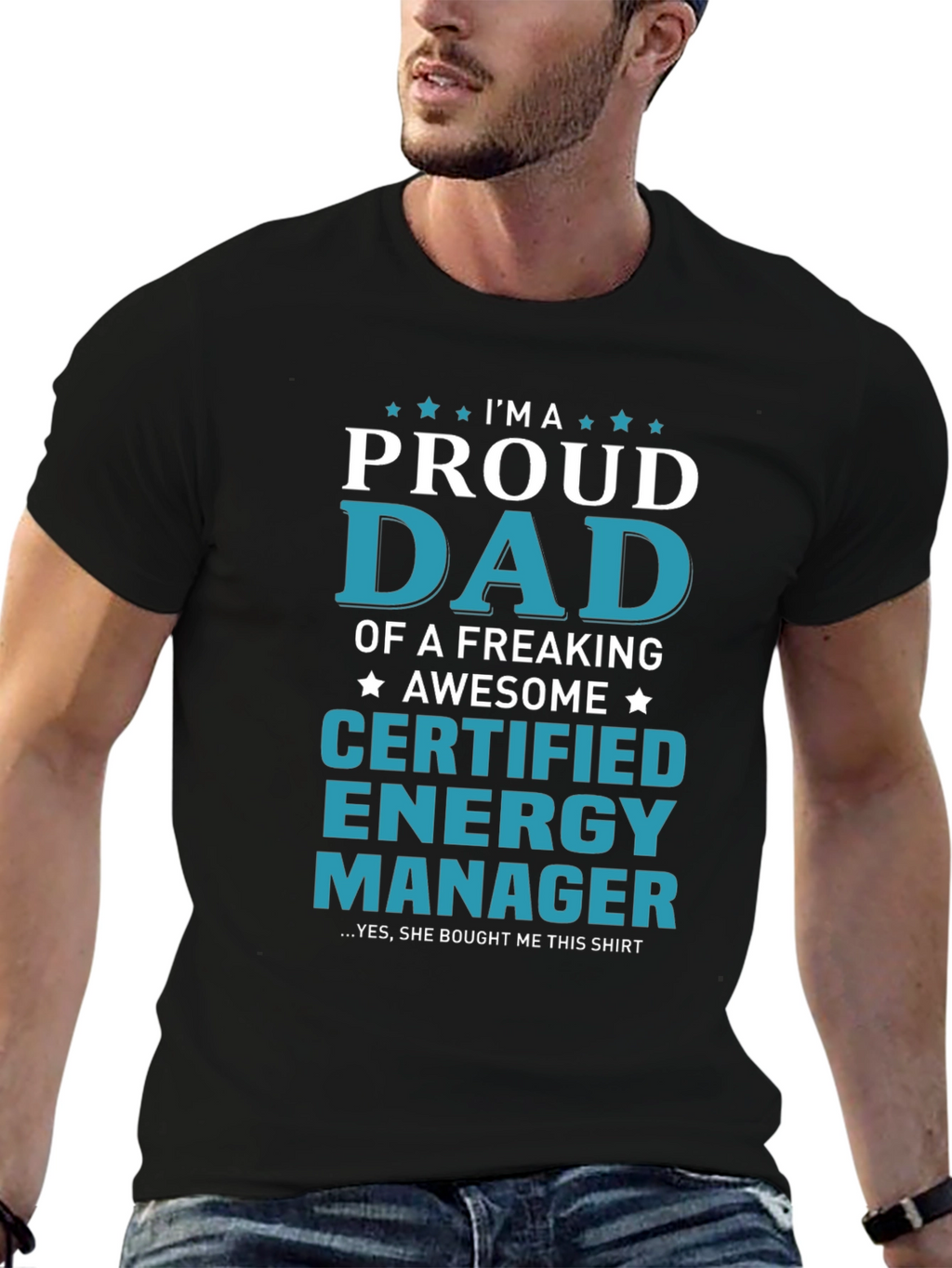 Proud Dad Certified Energy Manager Graphic T-Shirt