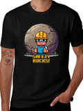 Safety Rocks T-Shirt - Pixel Art Graphic Tee