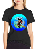 Witch on Broom T-Shirt - Spooky & Fun!