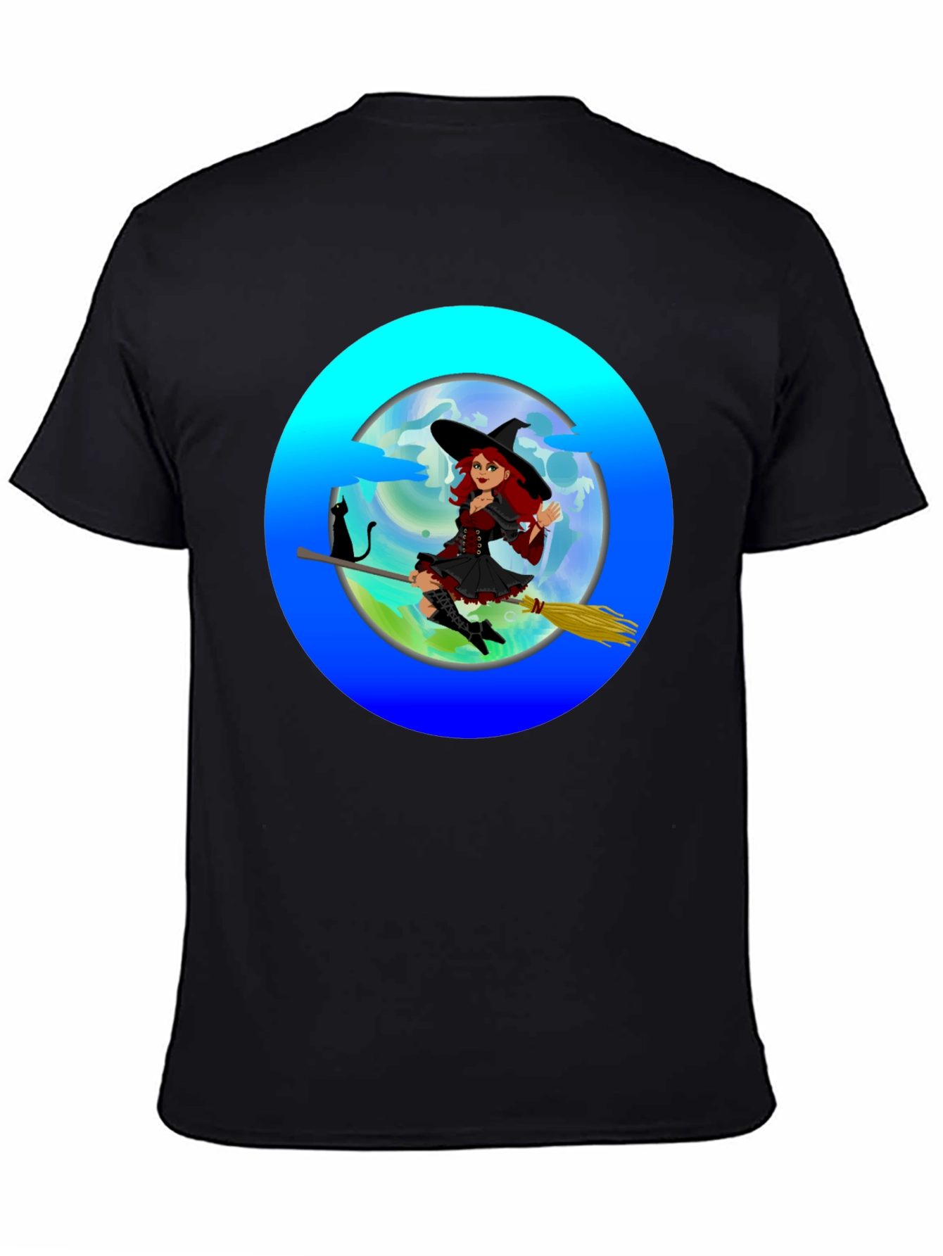 Witch on Broom T-Shirt - Spooky & Fun!