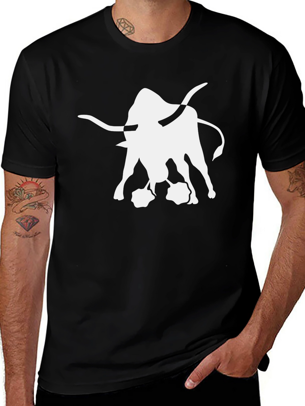 Black Bull Graphic Tee - Bold Statement T-Shirt