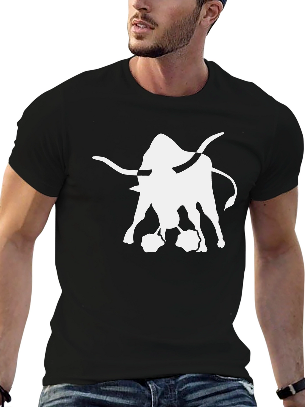 Black Bull Graphic Tee - Bold Statement T-Shirt