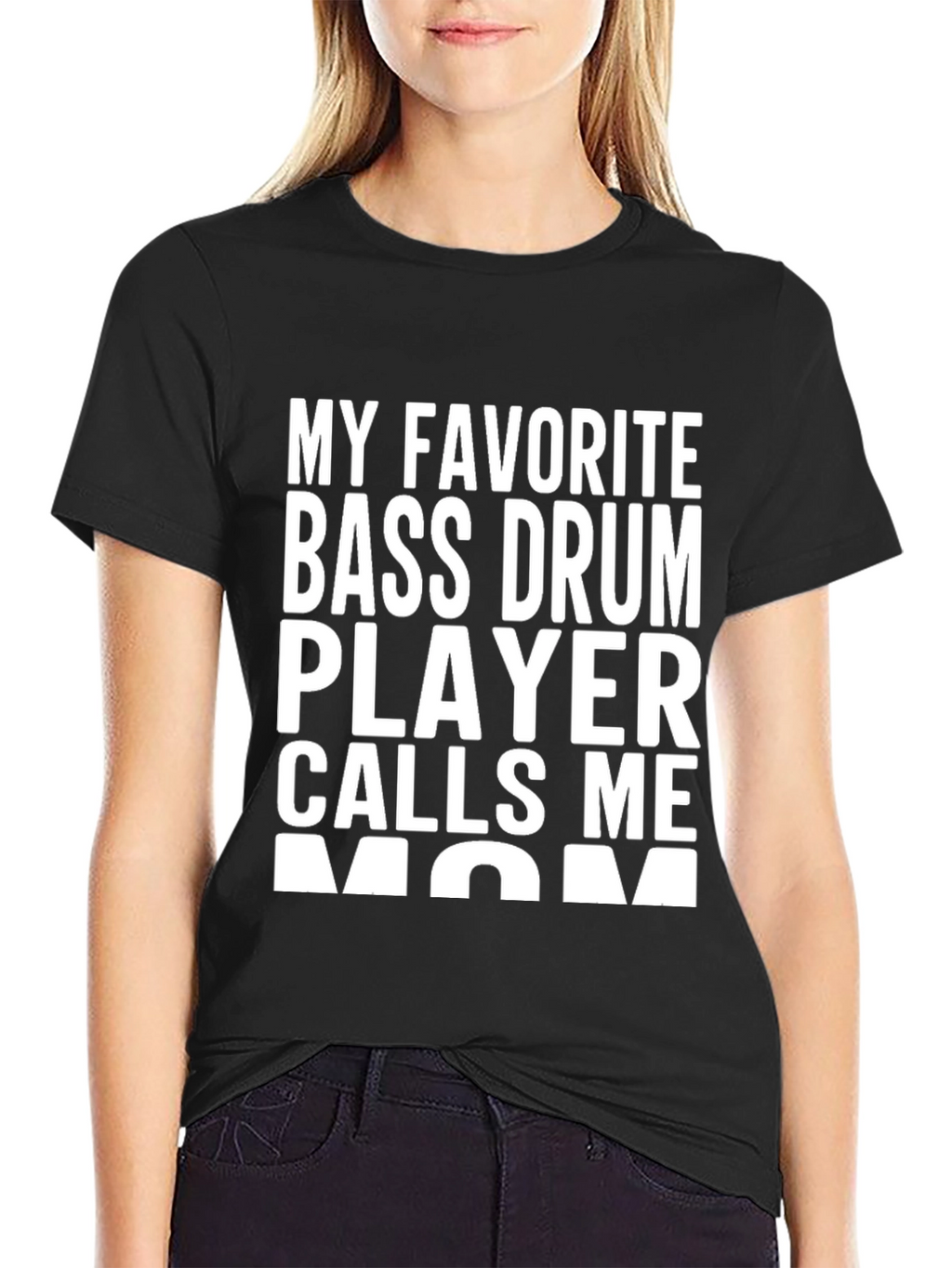 Bass Drum Player Mom T-Shirt - Black