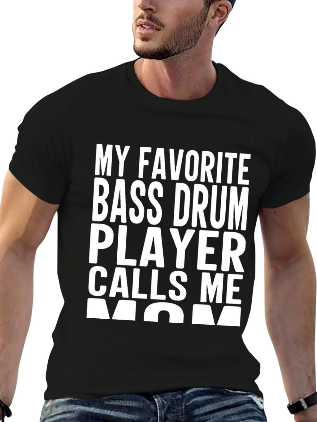 Bass Drum Player Mom T-Shirt - Black