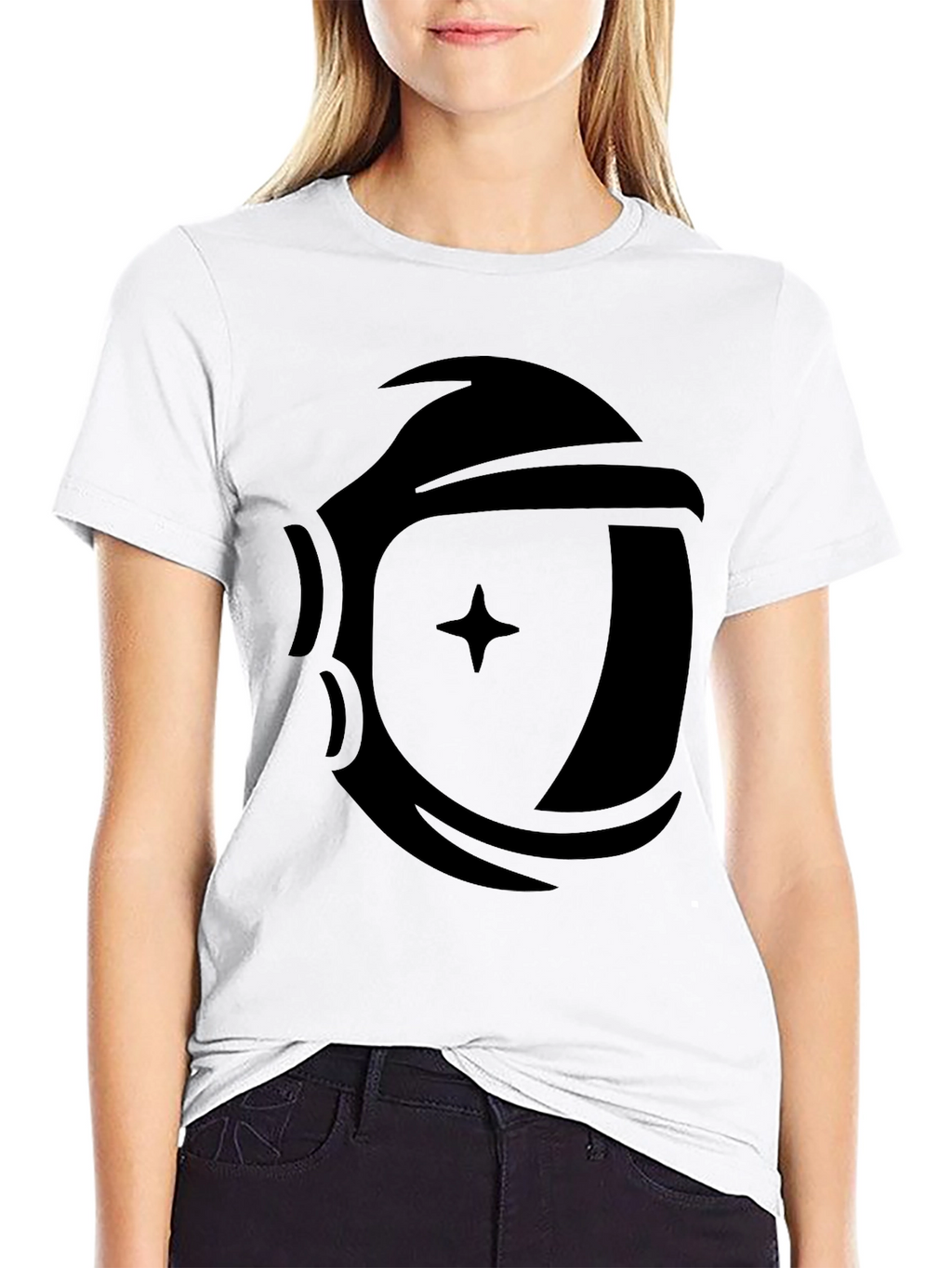 Astronaut Helmet Graphic Black T-Shirt