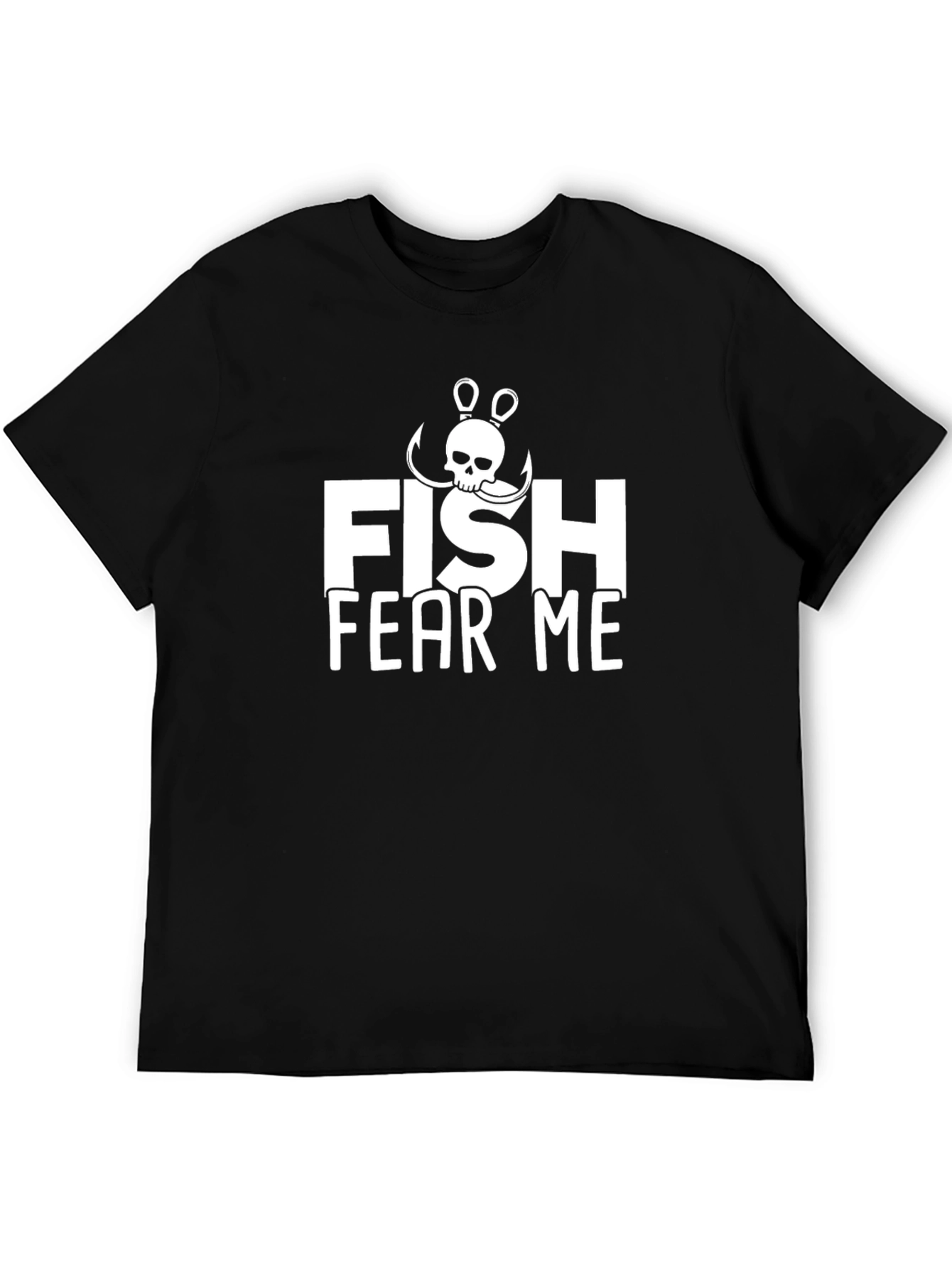 Fish Fear Me Black Graphic T-Shirt