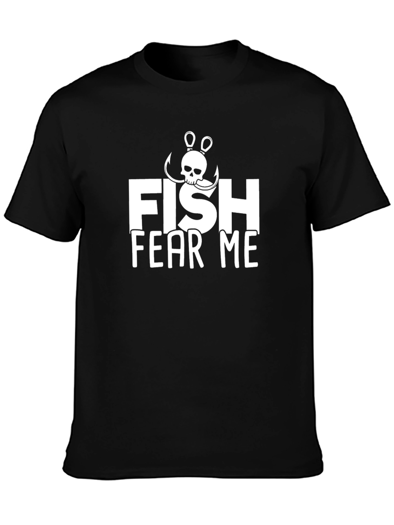 Fish Fear Me Black Graphic T-Shirt