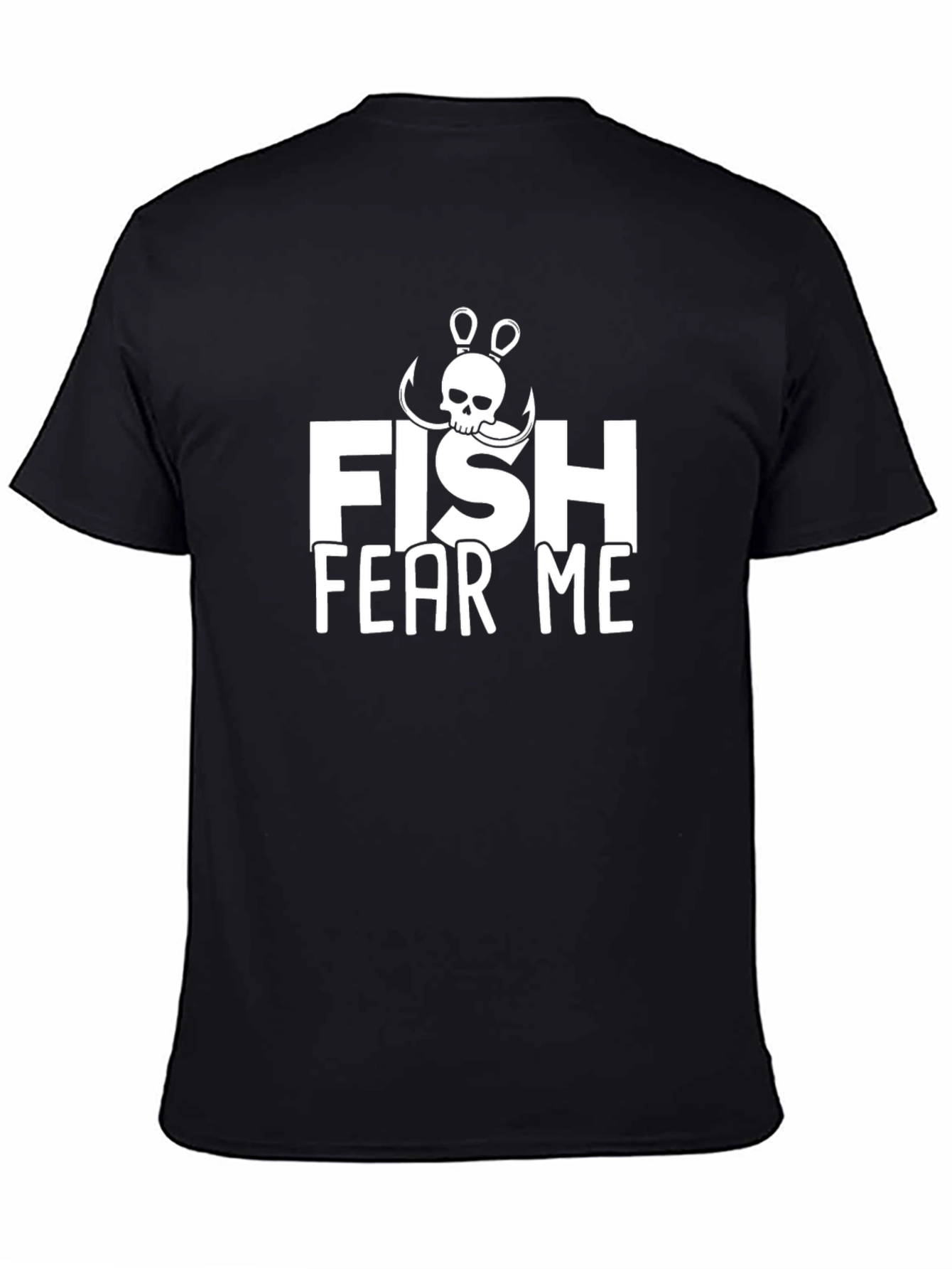 Fish Fear Me Black Graphic T-Shirt