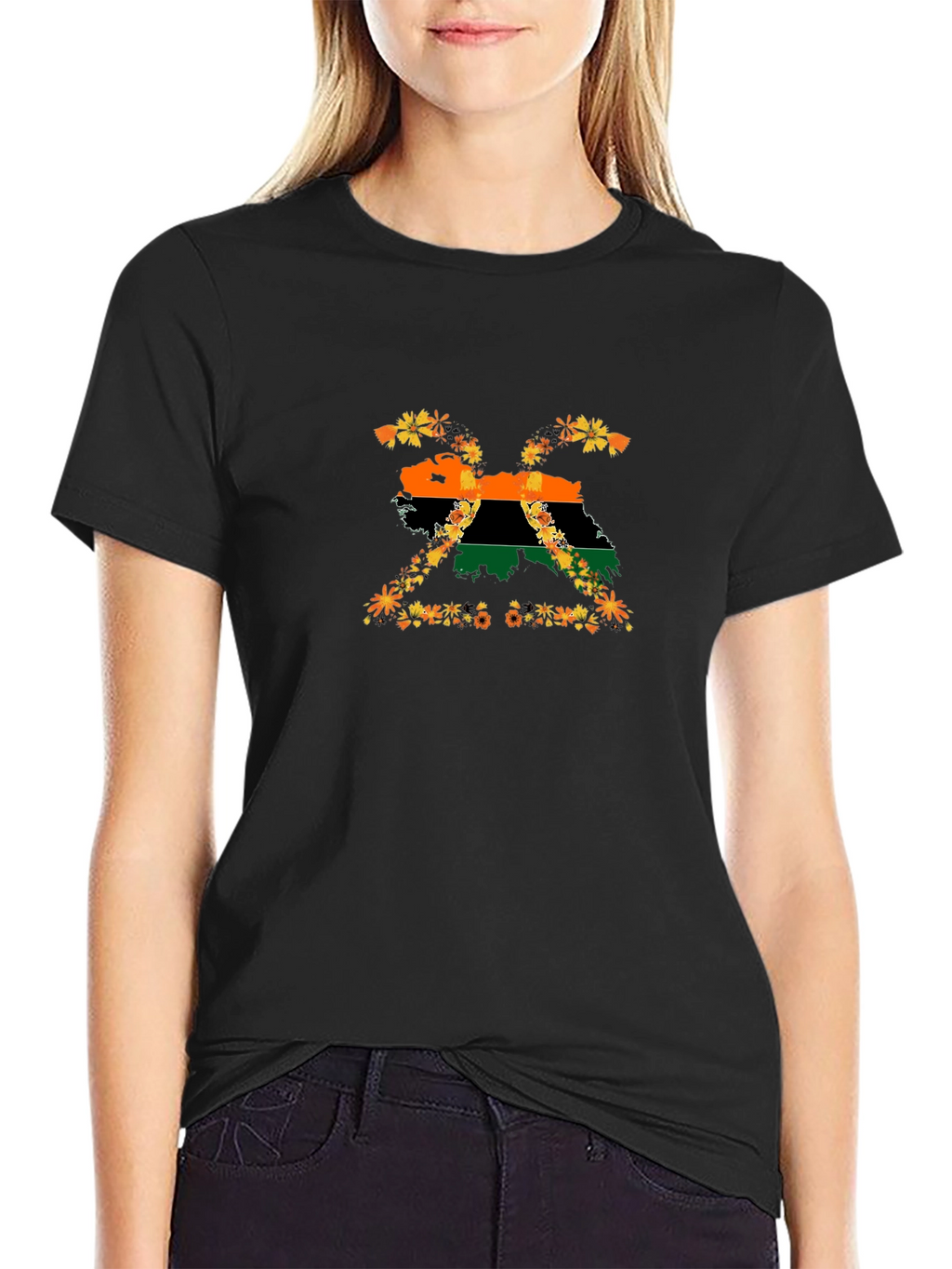 Floral BIAFRA Map T-Shirt