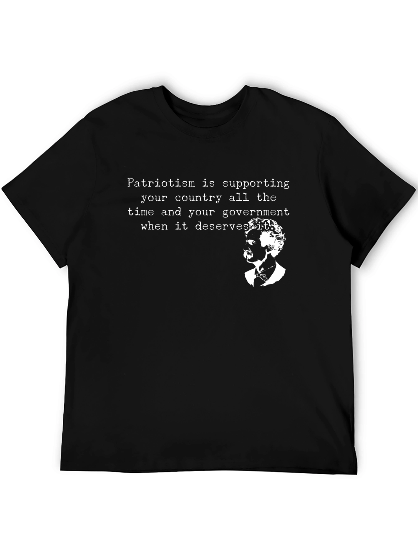 Patriotism Quote Graphic Tee - Black