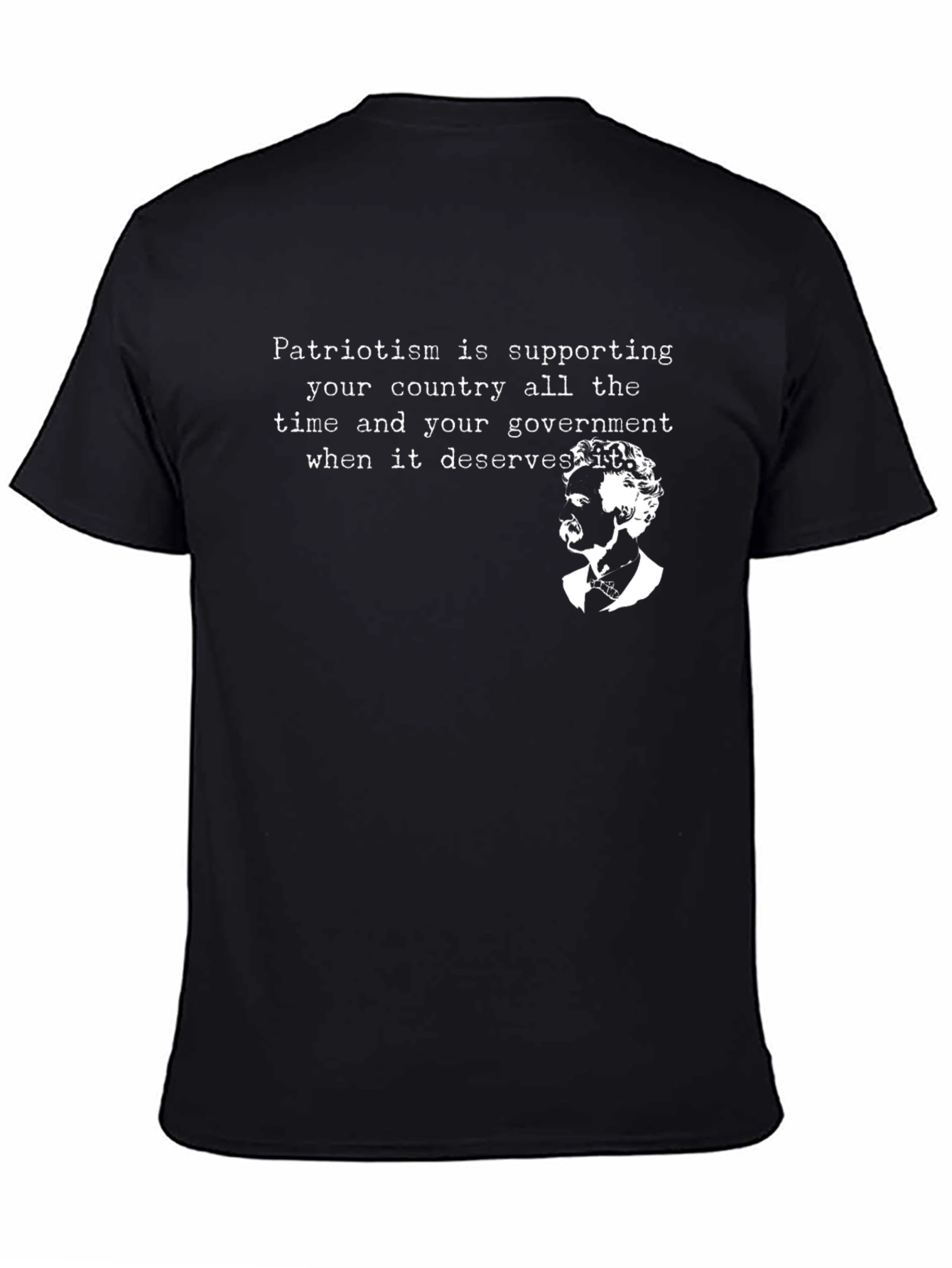Patriotism Quote Graphic Tee - Black
