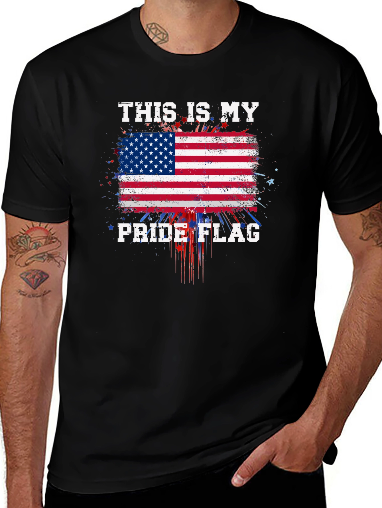 Patriotic Pride Flag Graphic T-Shirt