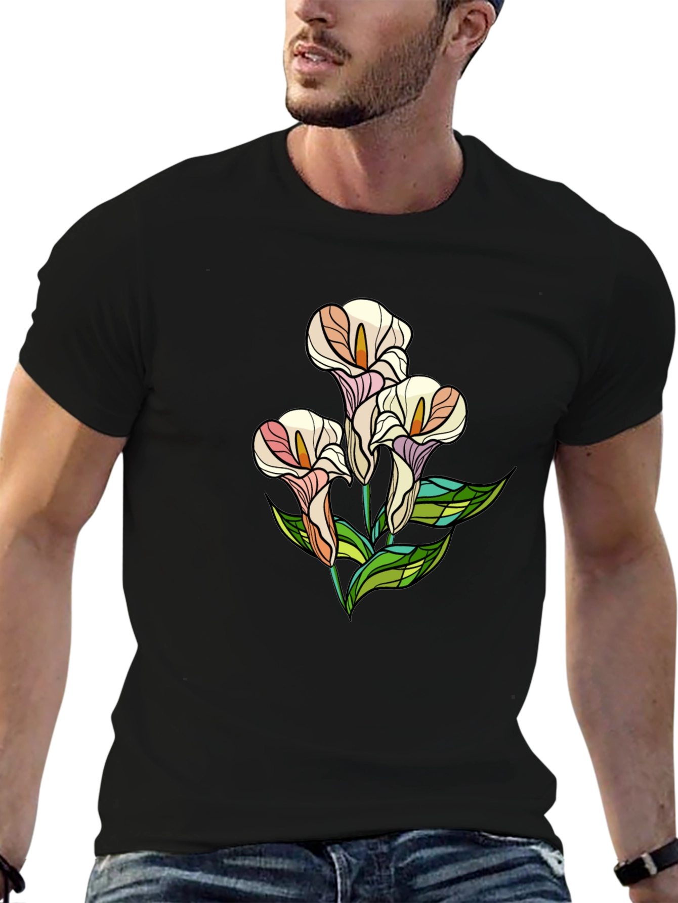 Floral Graphic Tee - Black T-Shirt