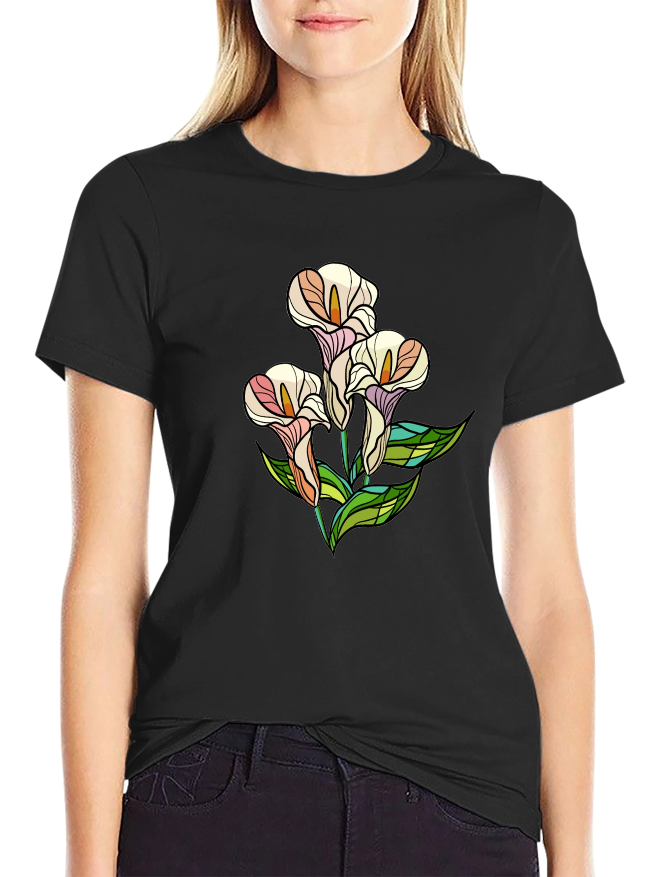 Floral Graphic Tee - Black T-Shirt