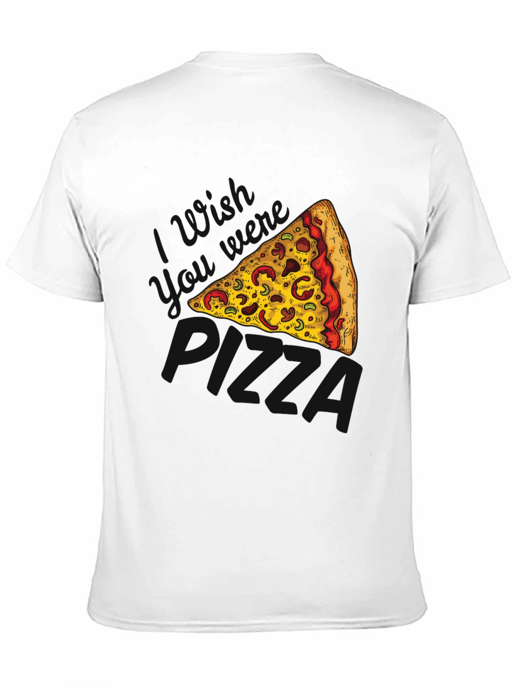 Pizza Slice Graphic Black T-Shirt