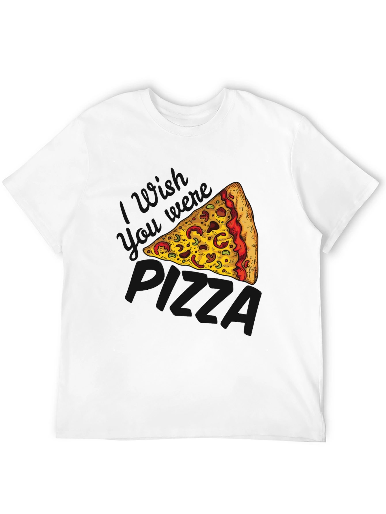 Pizza Slice Graphic Black T-Shirt