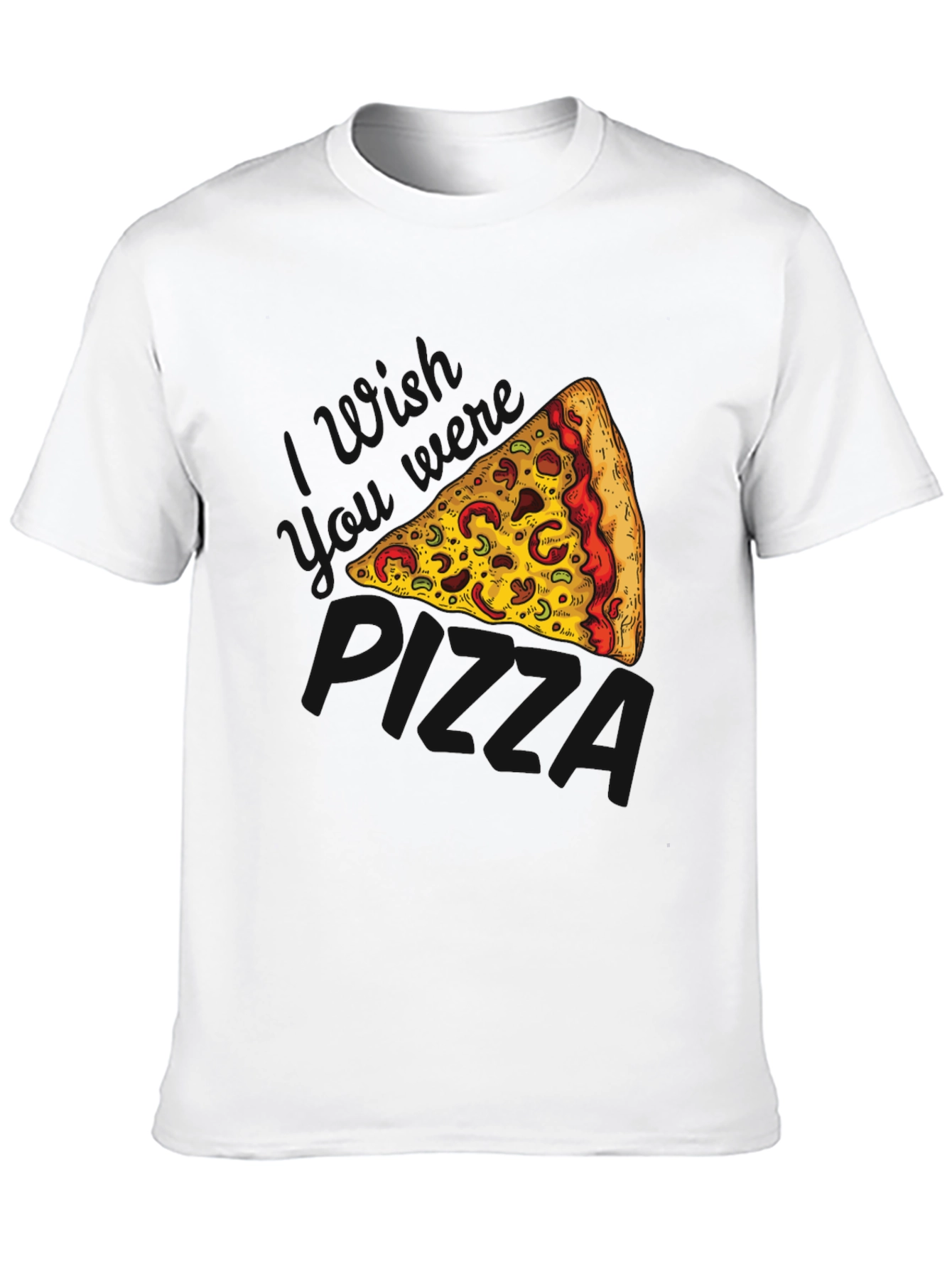 Pizza Slice Graphic Black T-Shirt