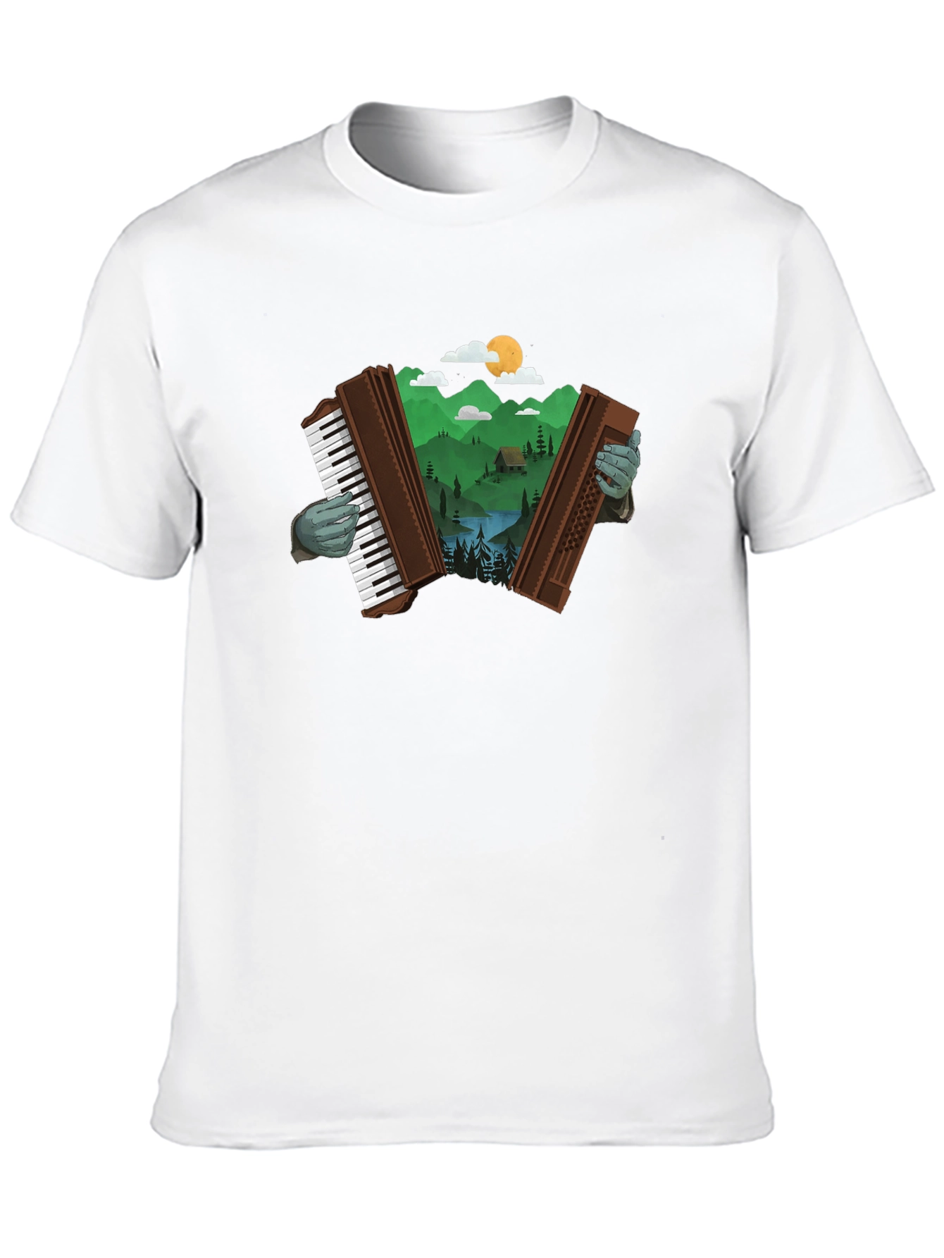 Nature Accordion Black T-Shirt