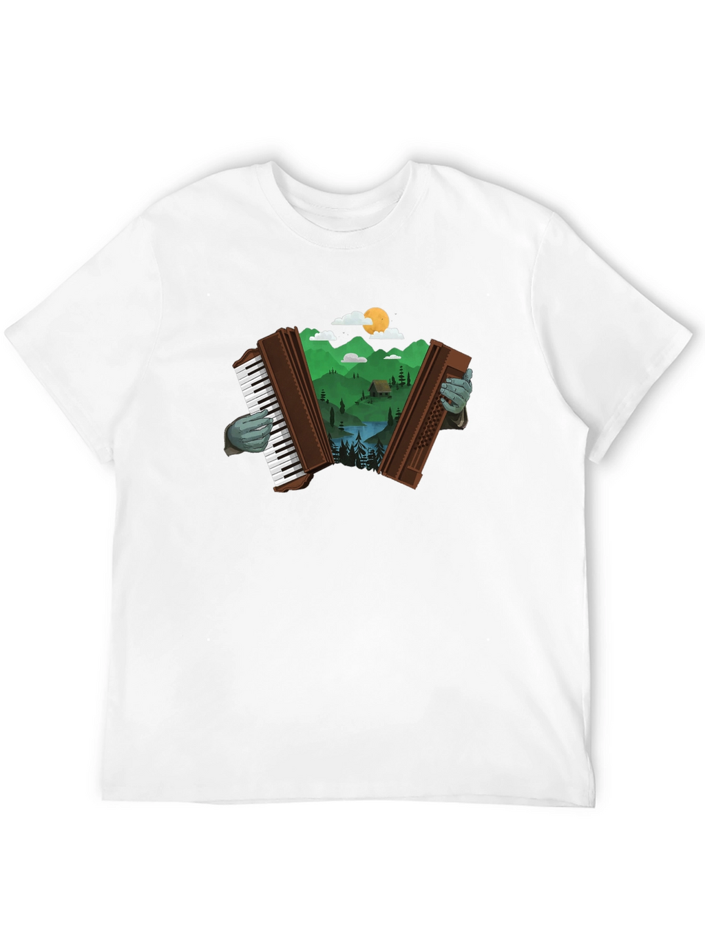 Nature Accordion Black T-Shirt