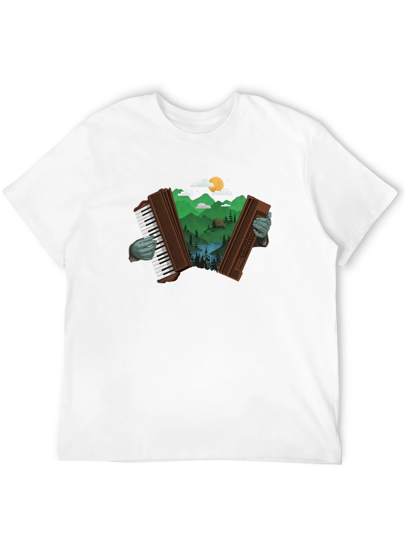 Nature Accordion Black T-Shirt