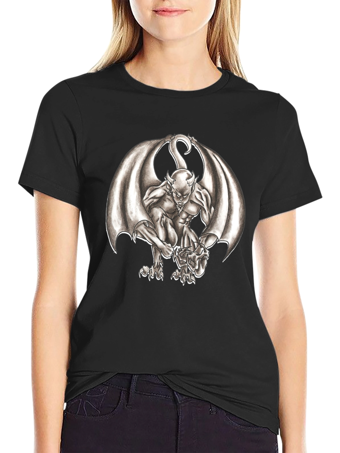 Gargoyle Graphic Tee - Dark Fantasy Print