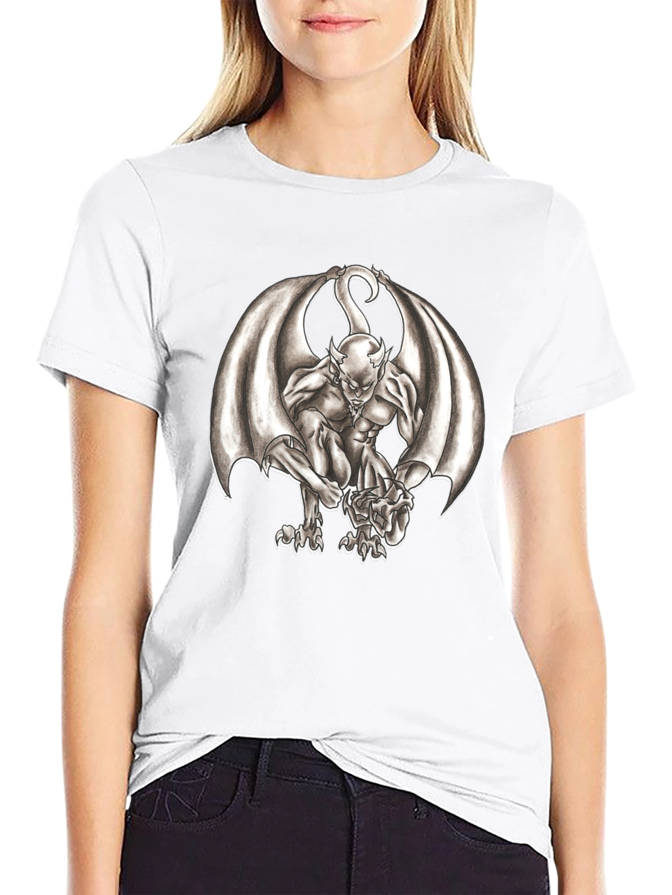 Gargoyle Graphic Tee - Dark Fantasy Print