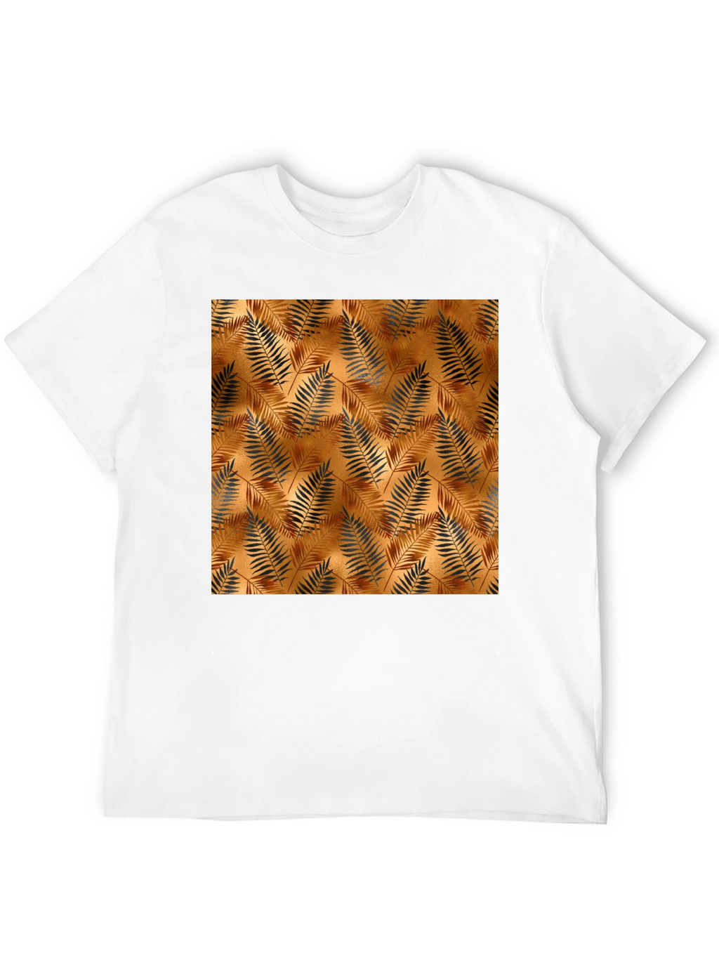 Tropical Leaf Print Mens Tee