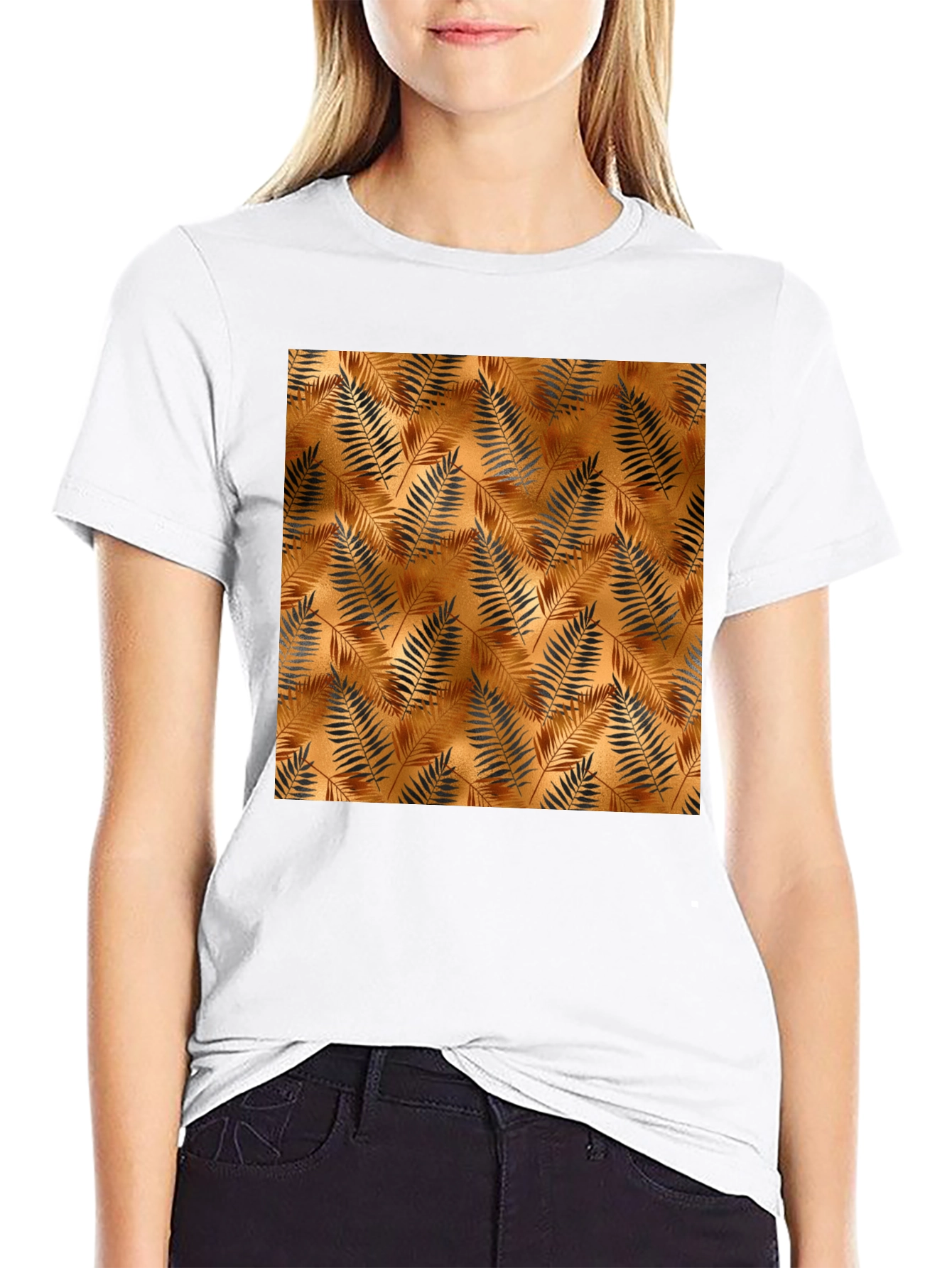 Tropical Leaf Print Mens Tee