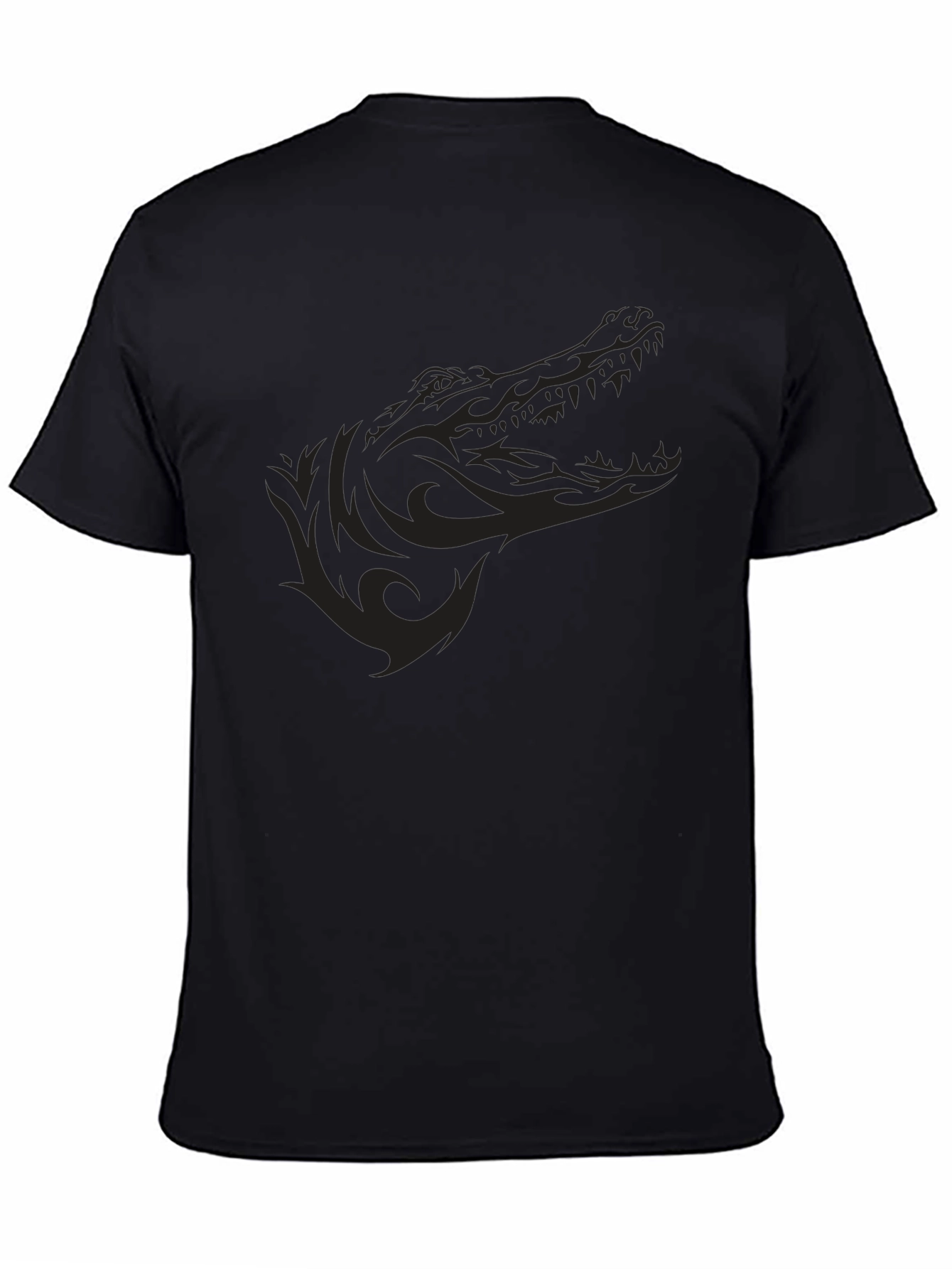 Mens Black Crocodile Graphic Tee - Stylish & Unique!